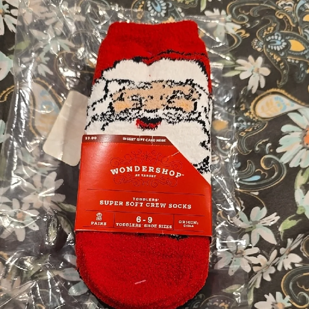 ❤️10/$13 New Wondershop Red Santa Crew Socks Toddler 2 Pack